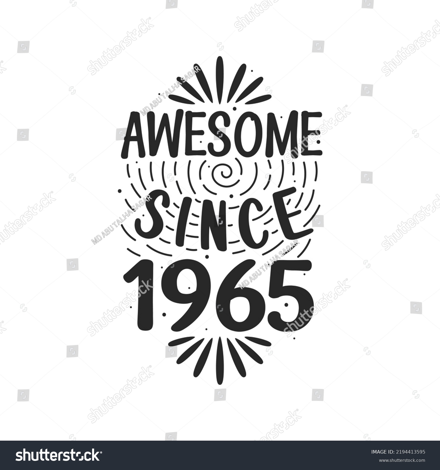 SVG of Born in 1965 Vintage Retro Birthday, Awesome since 1965 svg