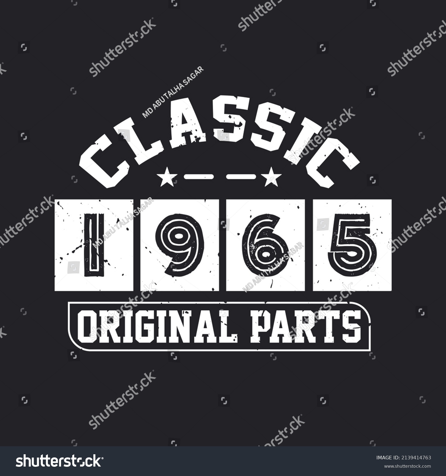 SVG of Born in 1965 Vintage Retro Birthday, Classic 1965 Original Parts svg