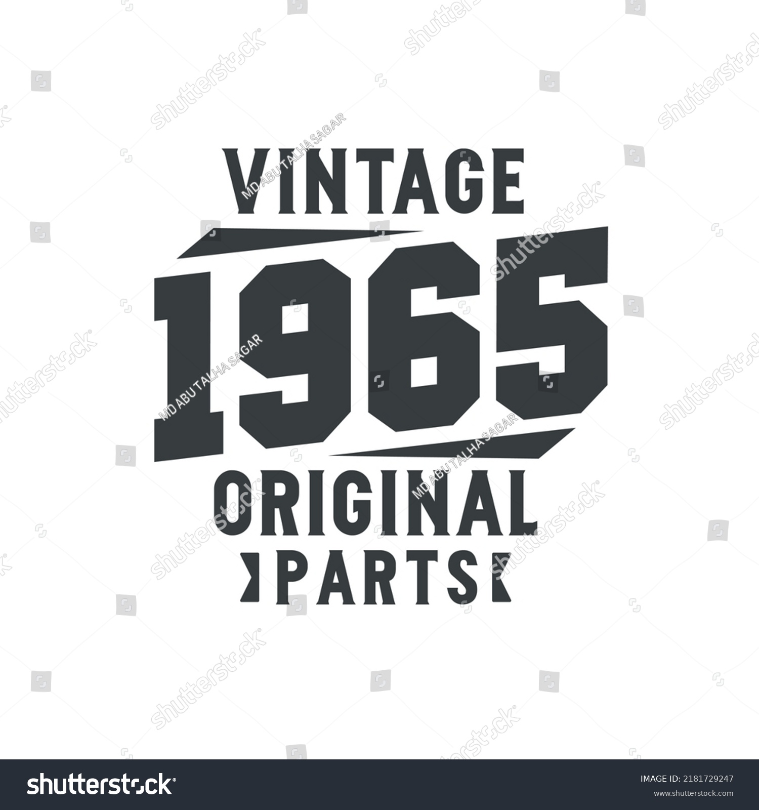 SVG of Born in 1965 Vintage Retro Birthday, Vintage 1965 Original Parts svg