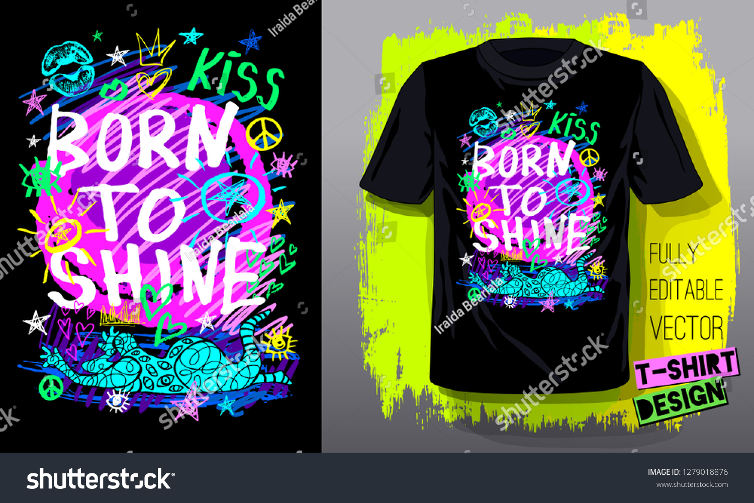 Download Born Shine Trendy Tshirt Template Fashion Stock Vector Royalty Free 1279018876