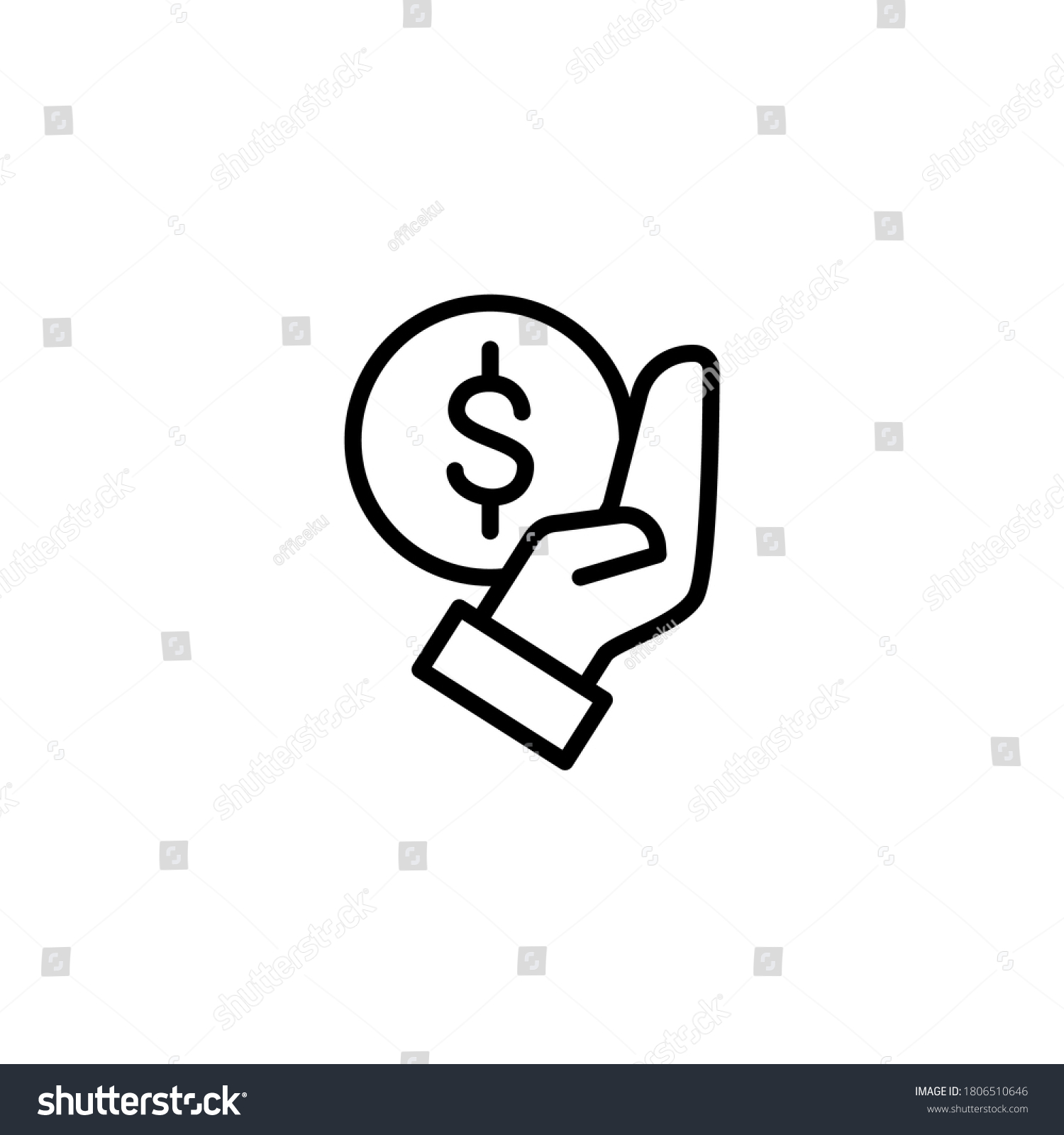 Borrowing Icon Black Line Style Icon Stock Vector (Royalty Free ...