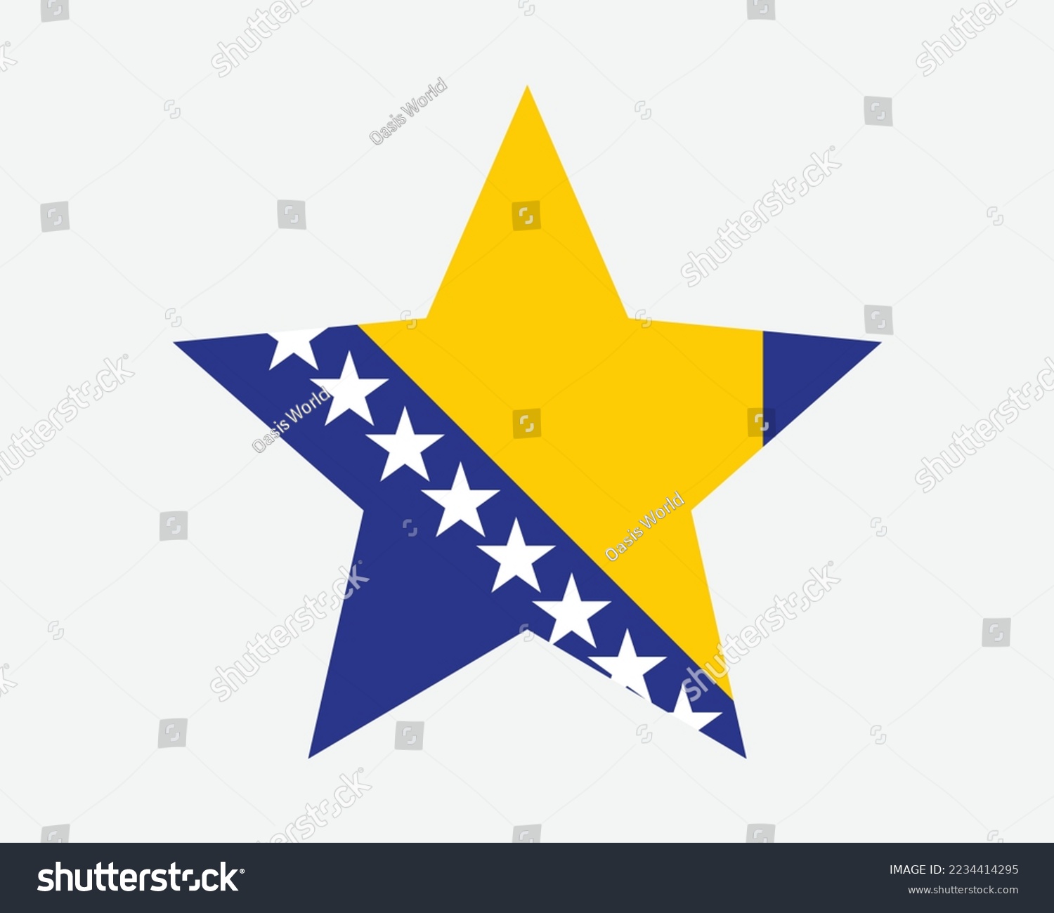 SVG of Bosnia and Herzegovina Star Flag. Bosnian and Herzegovinian Star Shape Flag. Country National Banner Icon Symbol Vector 2D Flat Artwork Graphic Illustration svg