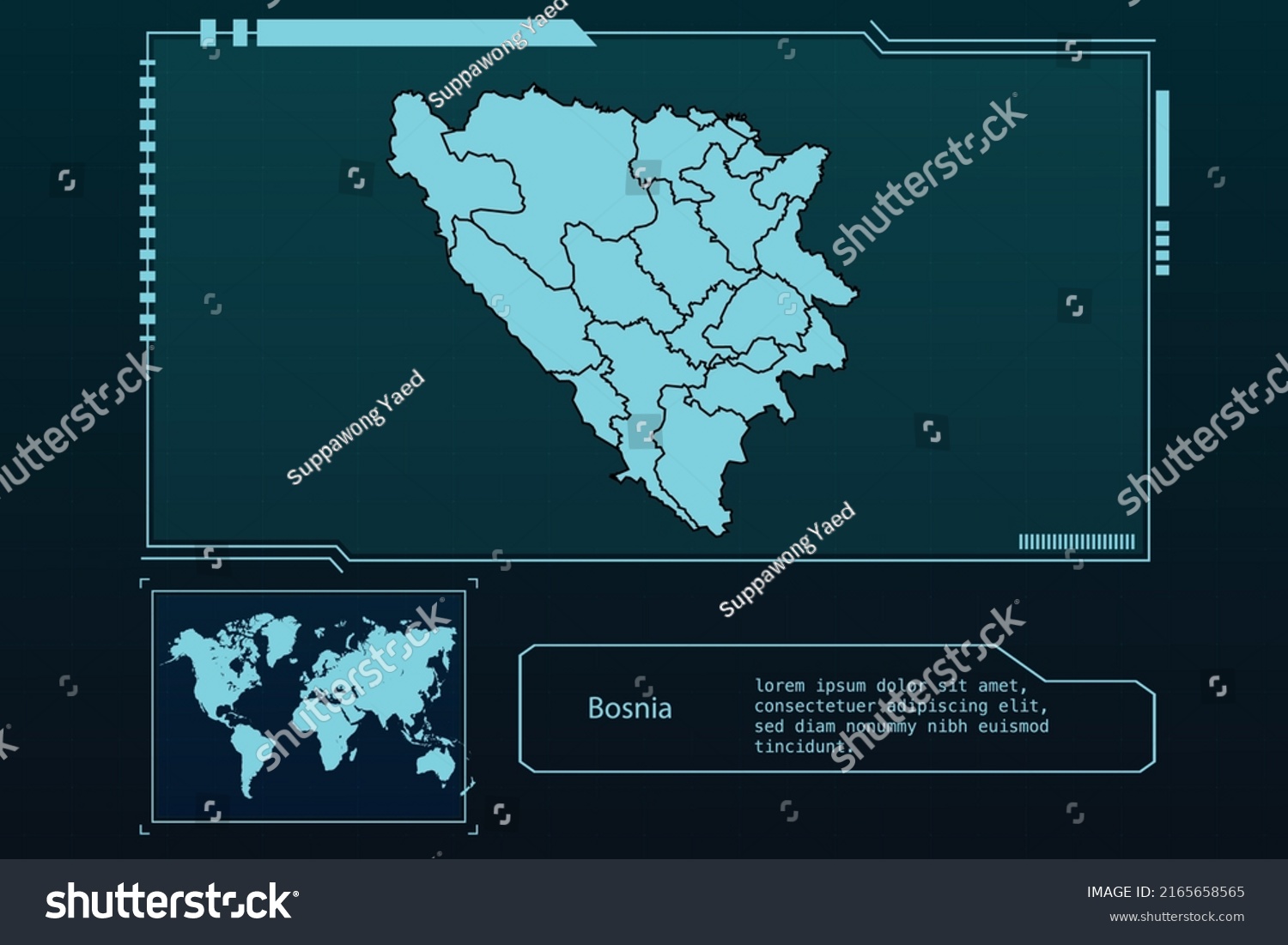 Bosnia Map Futuristic Infographic Map Element Stock Vector Royalty Stock Vector Bosnia Map Futuristic Infographic Map Element Collection Background 2165658565