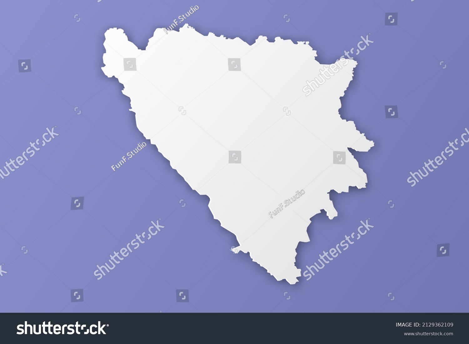 Bosnia Map World Map International Vector Stock Vector Royalty Free   Stock Vector Bosnia Map World Map International Vector Template With Paper Style Including Shadow And White 2129362109 