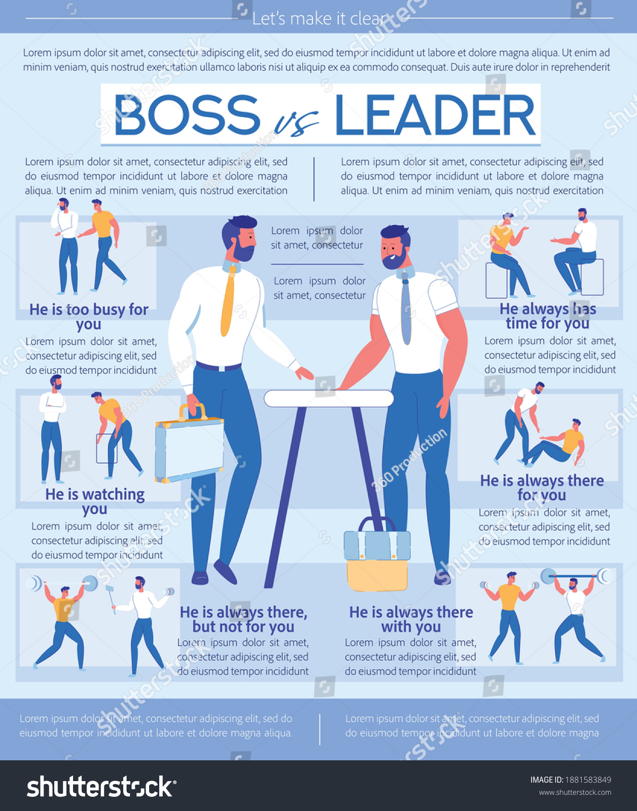 Boss Leader Bad Good Example Illustration Stock Vector Royalty Free Boss Leader Bad Good Example Illustration Stock Vector Royalty Free
