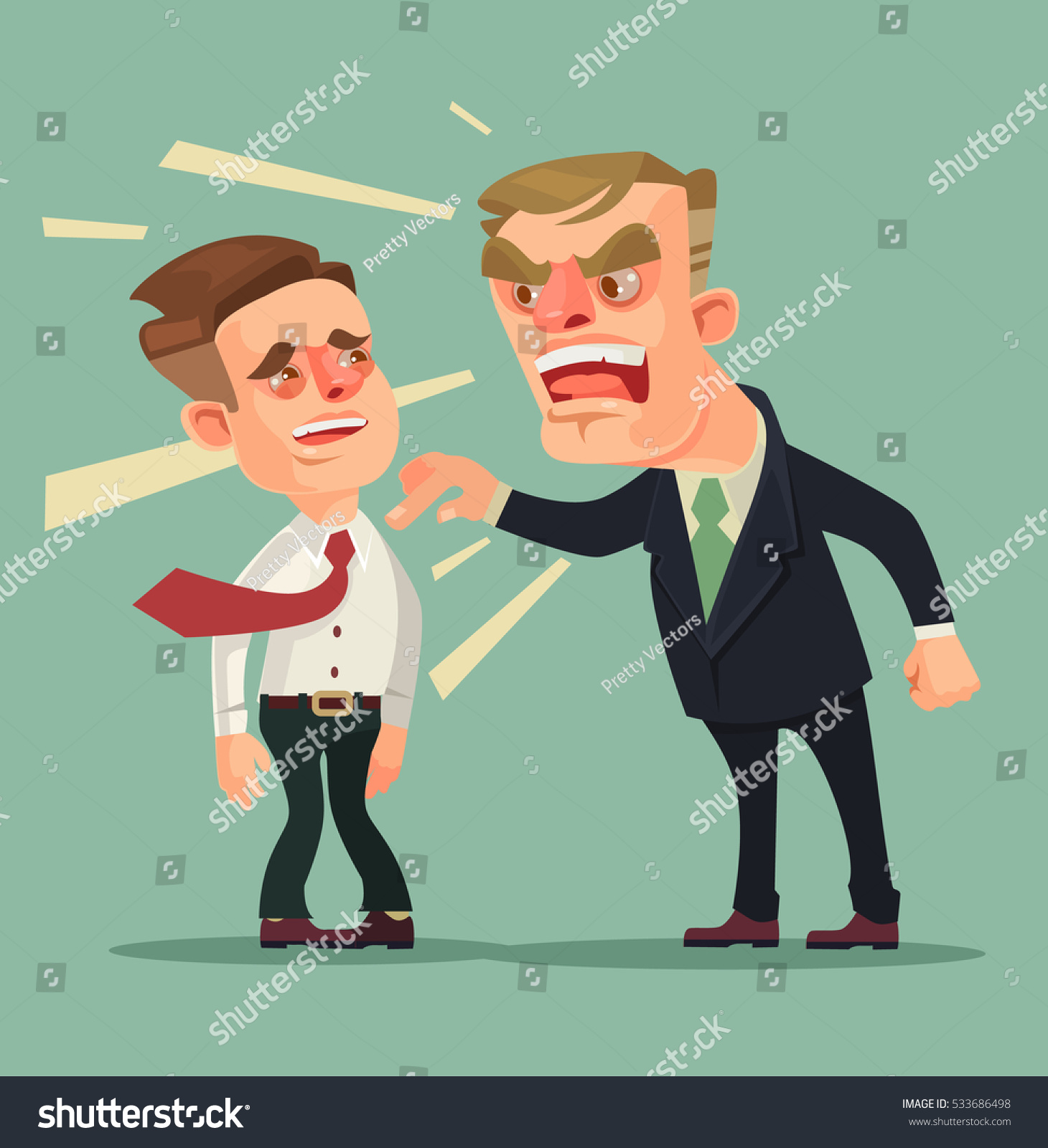 Boss Man Character Screams On Worker Stock Vector (Royalty Free) 533686498