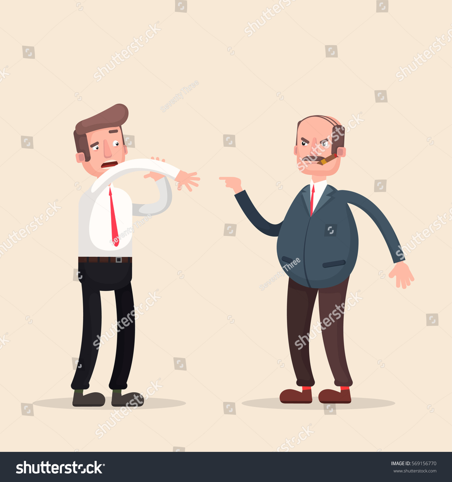 Boss Man Character Screams On Worker Stock Vector (Royalty Free ...