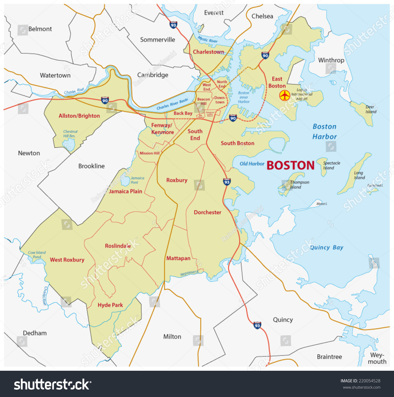 SVG of boston administrative map svg