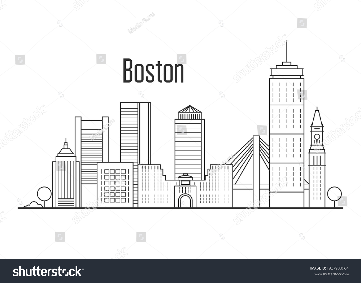 692 Boston skyscrapers Stock Vectors, Images & Vector Art | Shutterstock