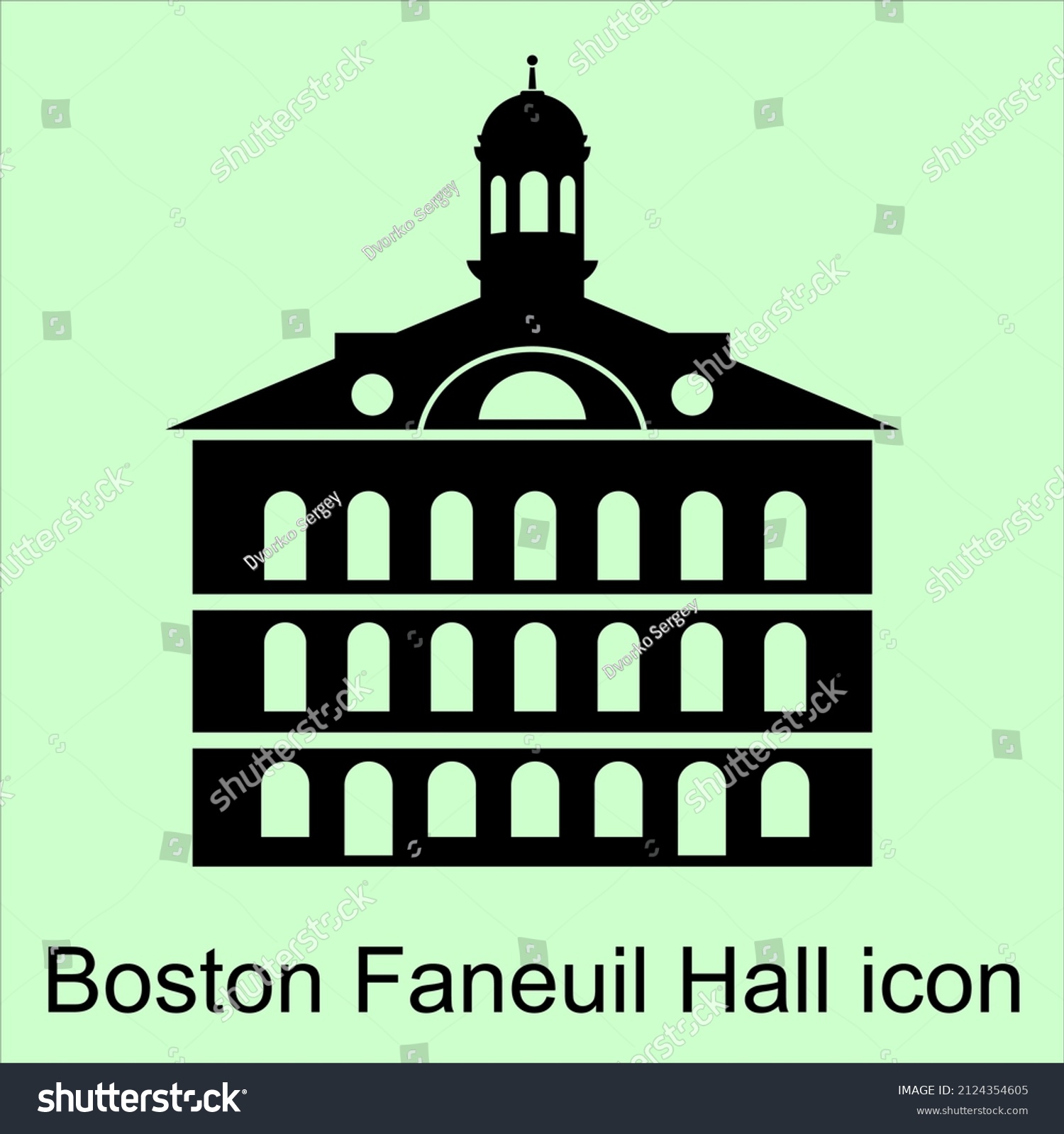 Boston Faneuil Hall Simplified Vector Image Stock Vector (Royalty Free ...