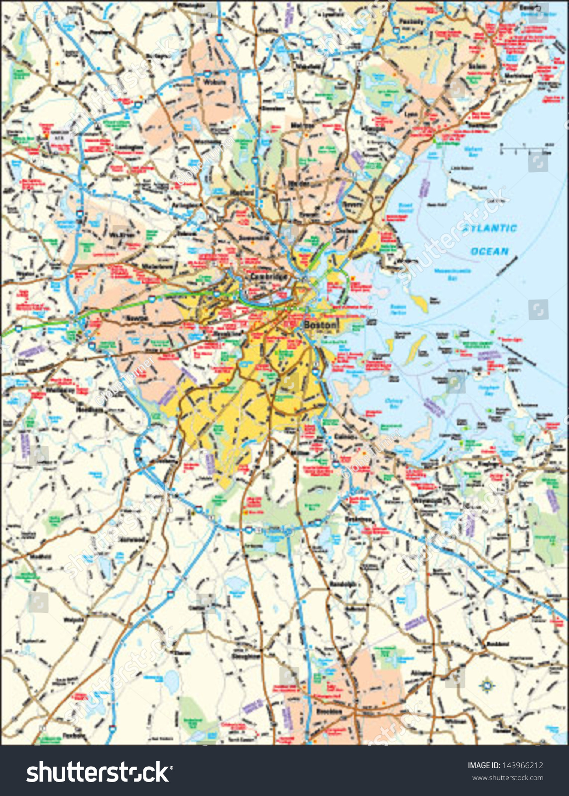 SVG of Boston, Massachusetts area map svg