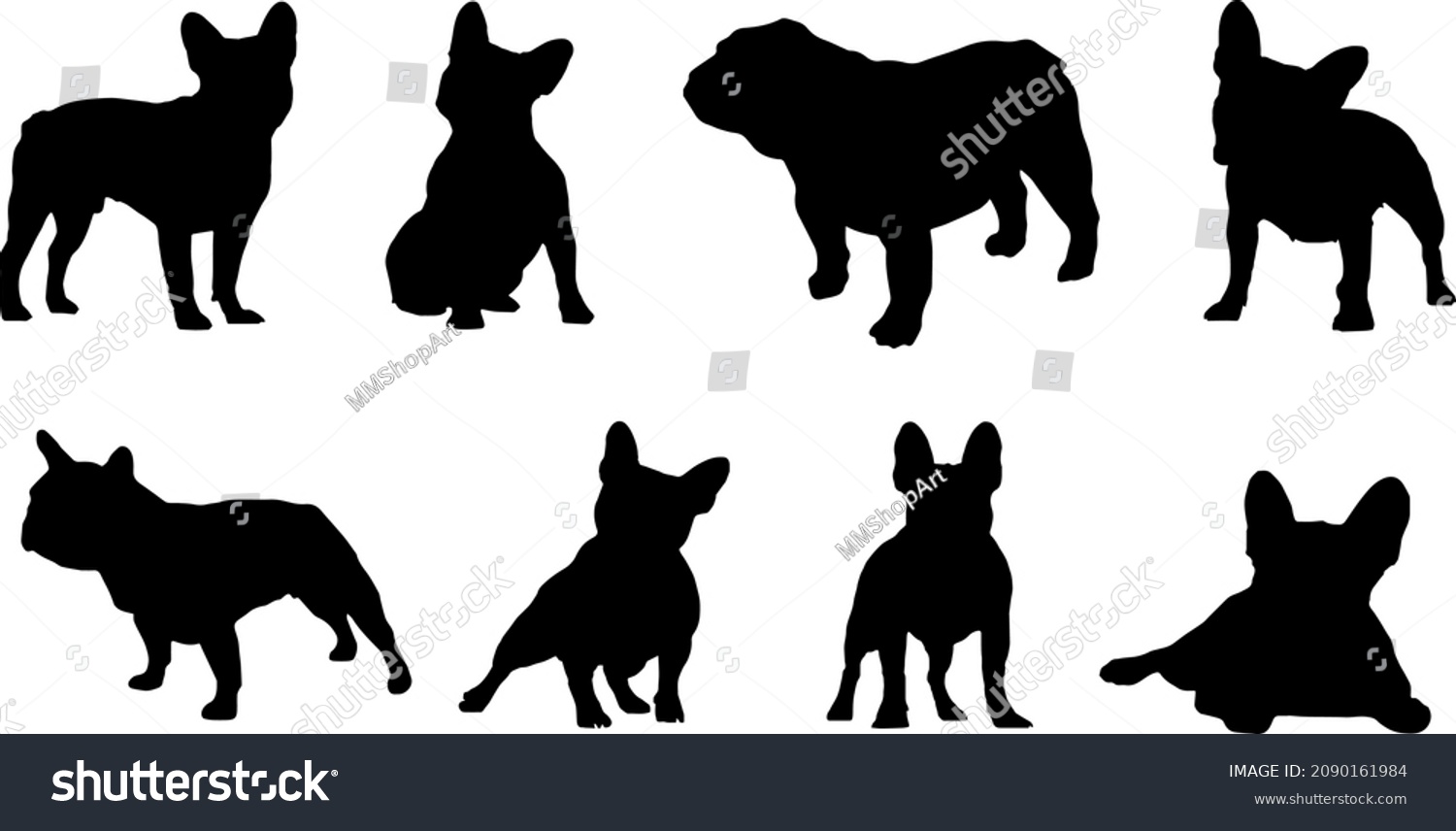 SVG of Boston Terrier Dog Silhouette Bundle SVG svg