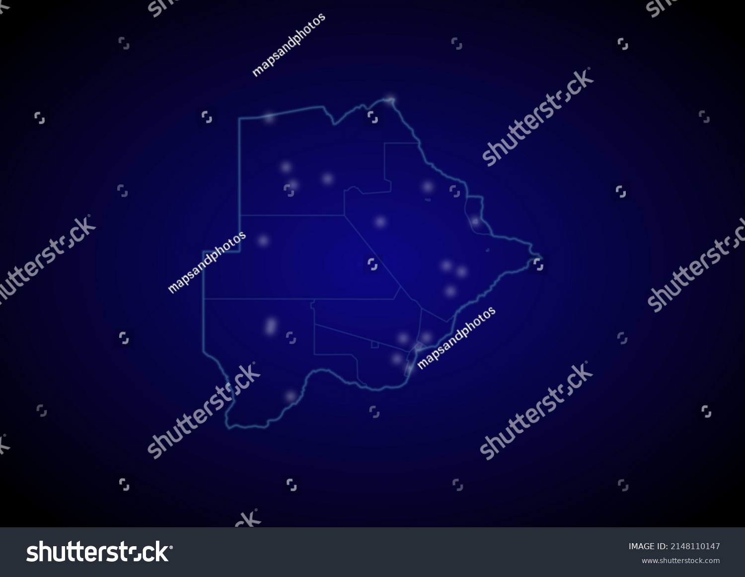 Stock Vector Botswana Concept Vector Map With Glowing Cities Map Of Botswana Suitable For Technology Innovation 2148110147 