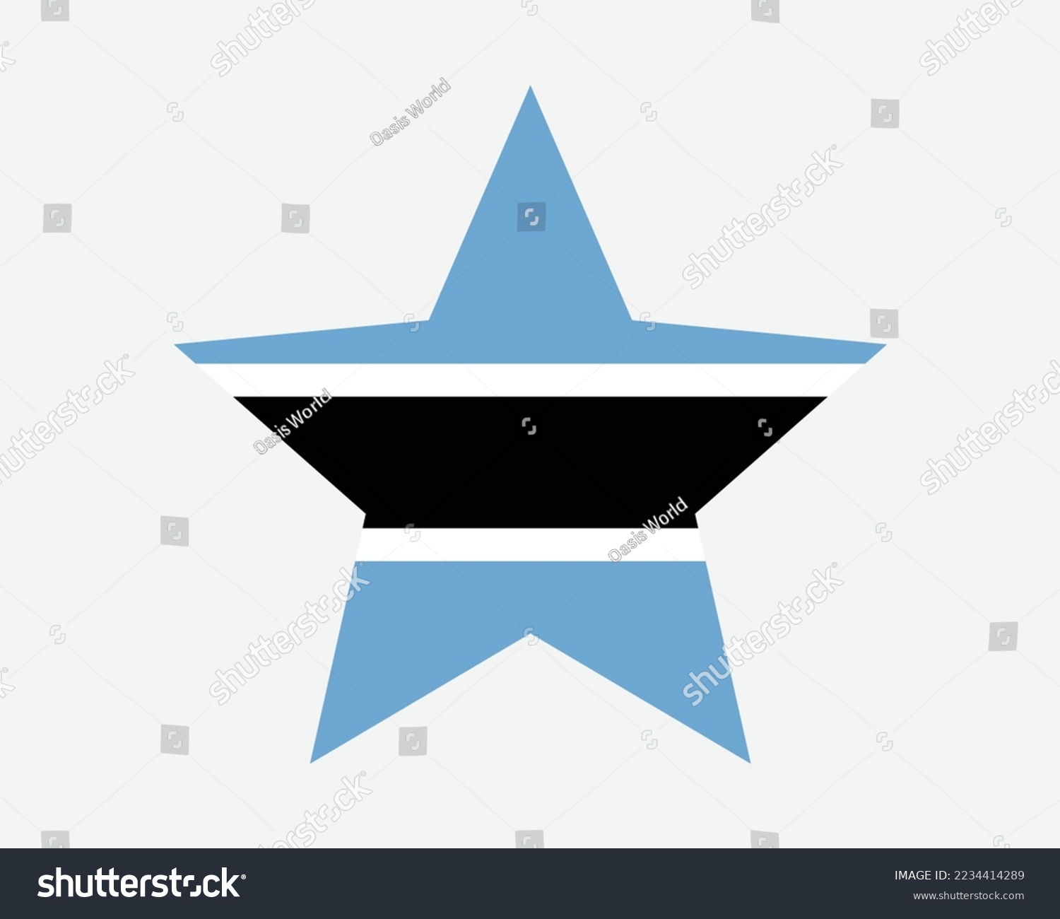 SVG of Botswana Star Flag. Batswana Star Shape Flag. Motswana Country National Banner Icon Symbol Vector 2D Flat Artwork Graphic Illustration svg