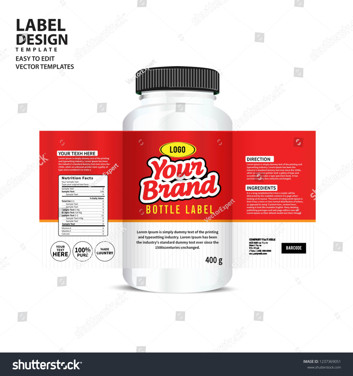 Bottle Label Package Template Design Label Stock Vector (royalty Free 