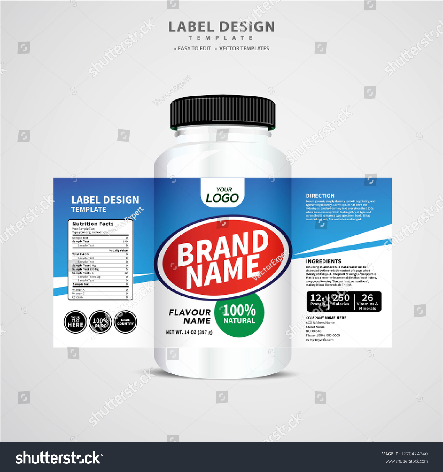 Bottle Label Package Template Design Label Stock Vector (Royalty Free ...