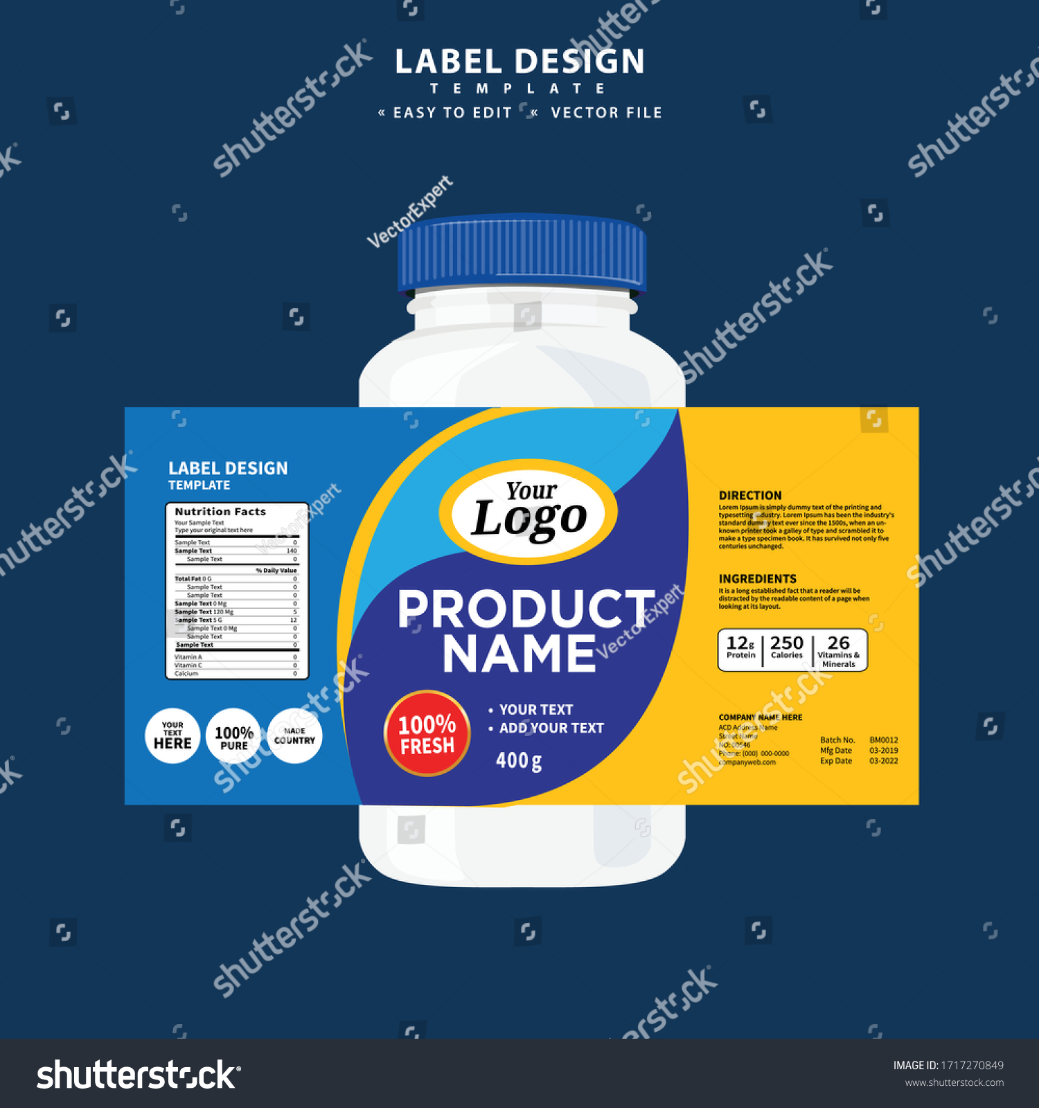 Bottle Label Package Template Design Label Stock Vector Royalty Free