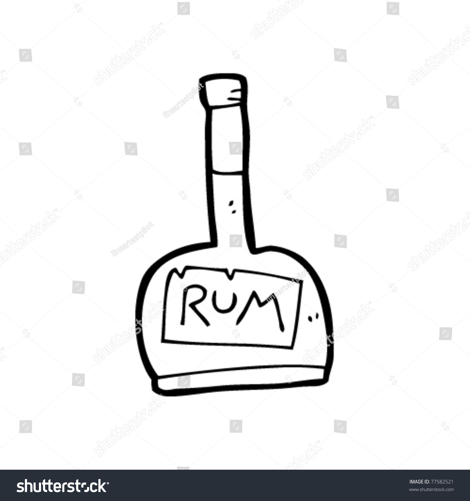 Bottle Of Rum Cartoon Stock Vector Illustration 77582521 : Shutterstock