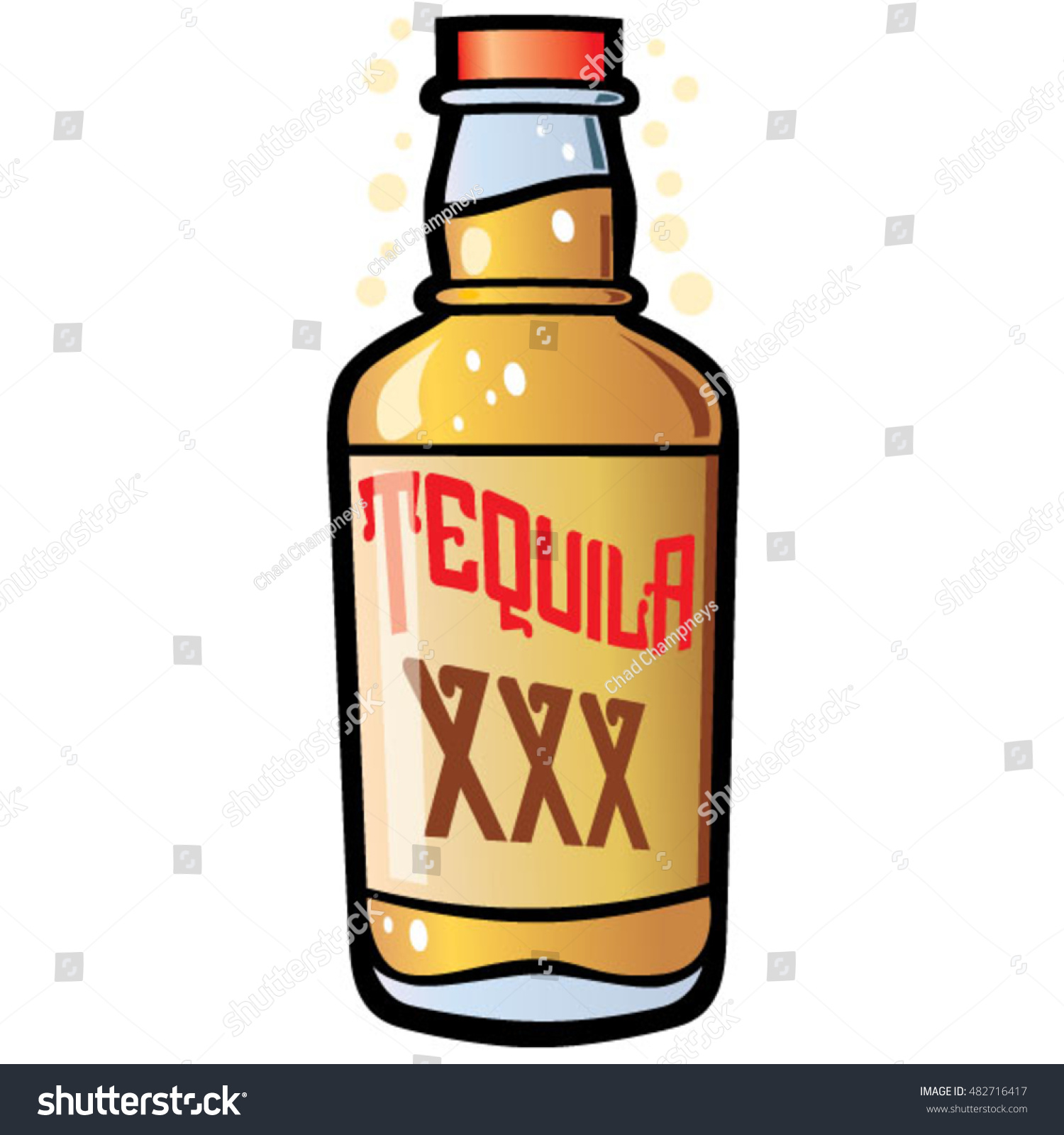 Bottle Tequila Cartoon Stock Vector 482716417 - Shutterstock