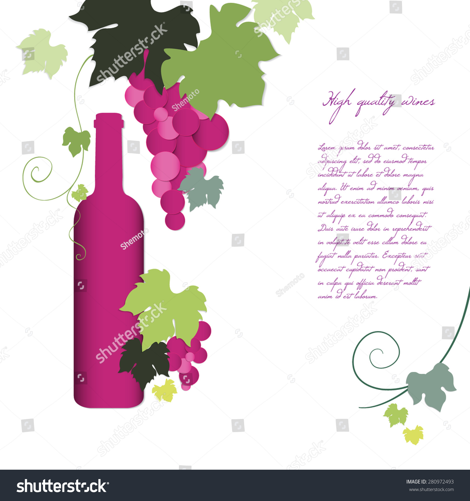 vector border bottle 280972493 Bottle Frame Wine Vine Stock Vector Vector