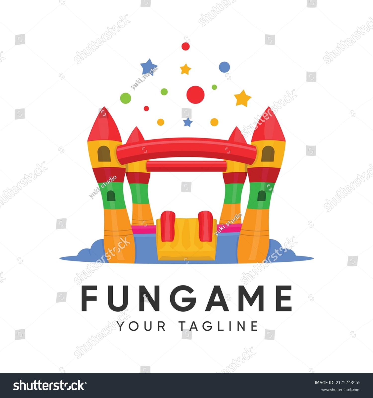 Bounce House Logo Vector Designs Template Stock Vector (Royalty Free