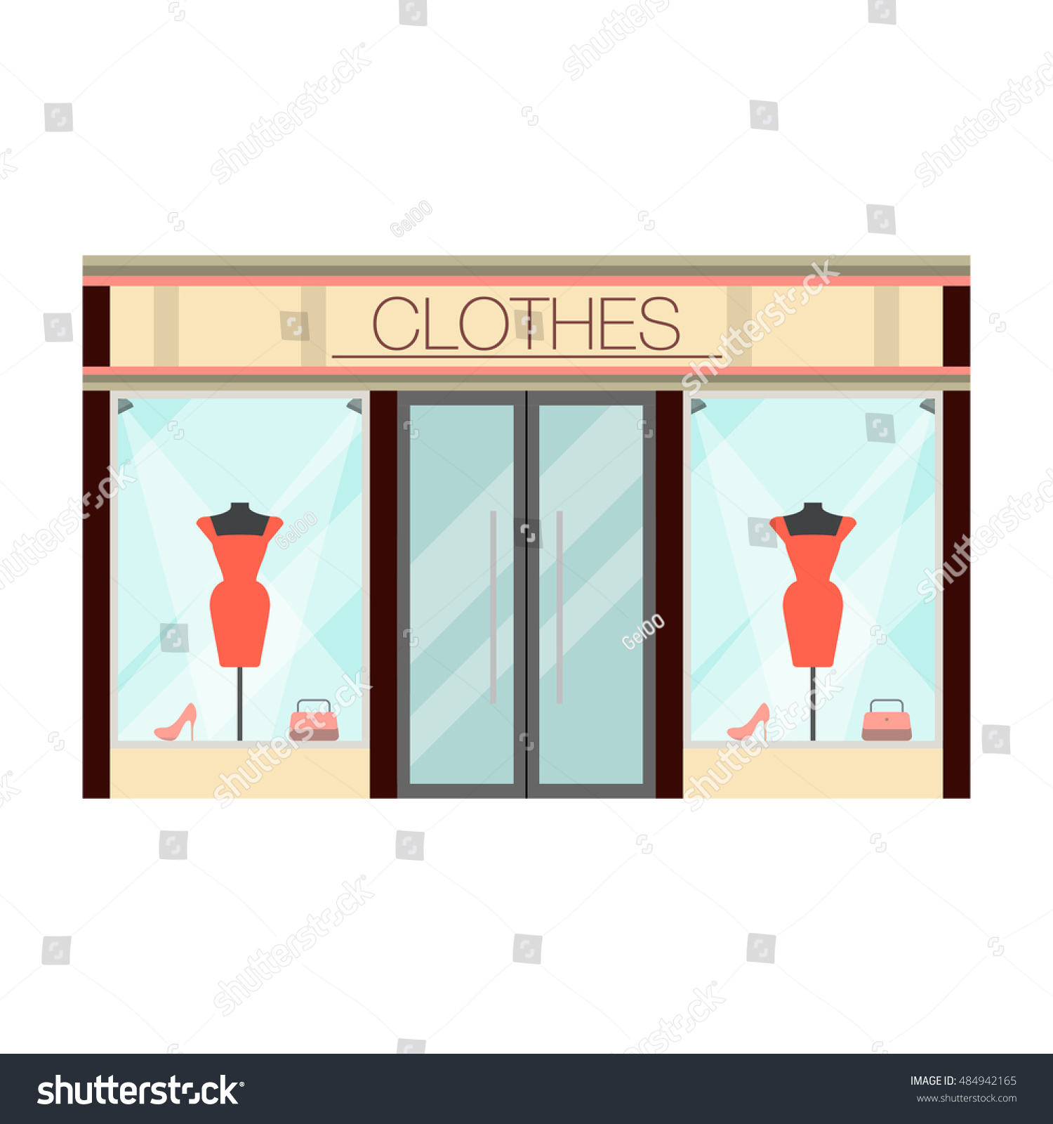 Boutique Womens Clothing Shop Flat Design Stock Vector (Royalty Free ...