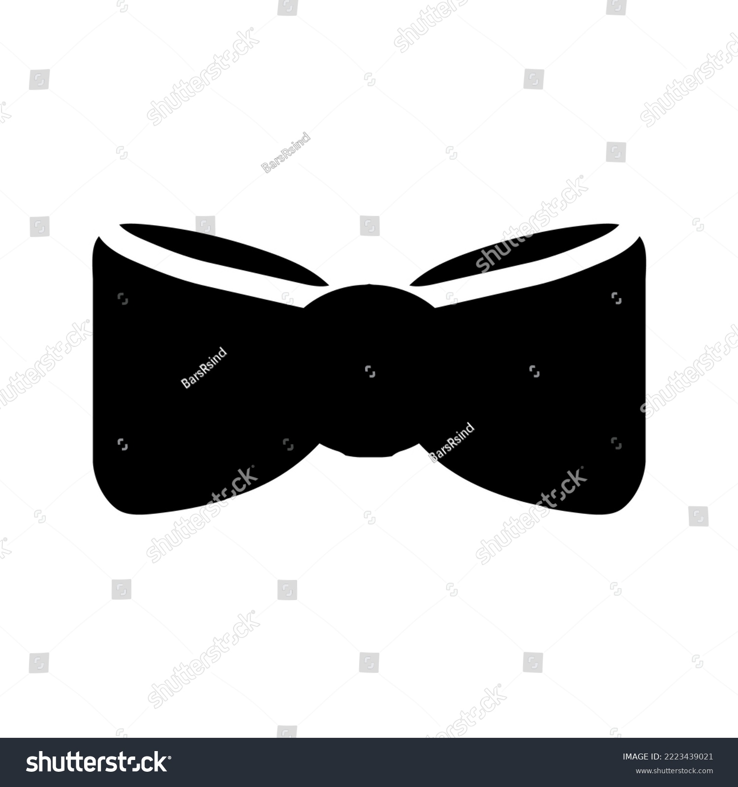 SVG of Bow christmas costume decor silhouette vector. Xmas decorative ribbon for decorate festival party suit. New year bowtie garment fashion ornament black and white flat cartoon illustration svg