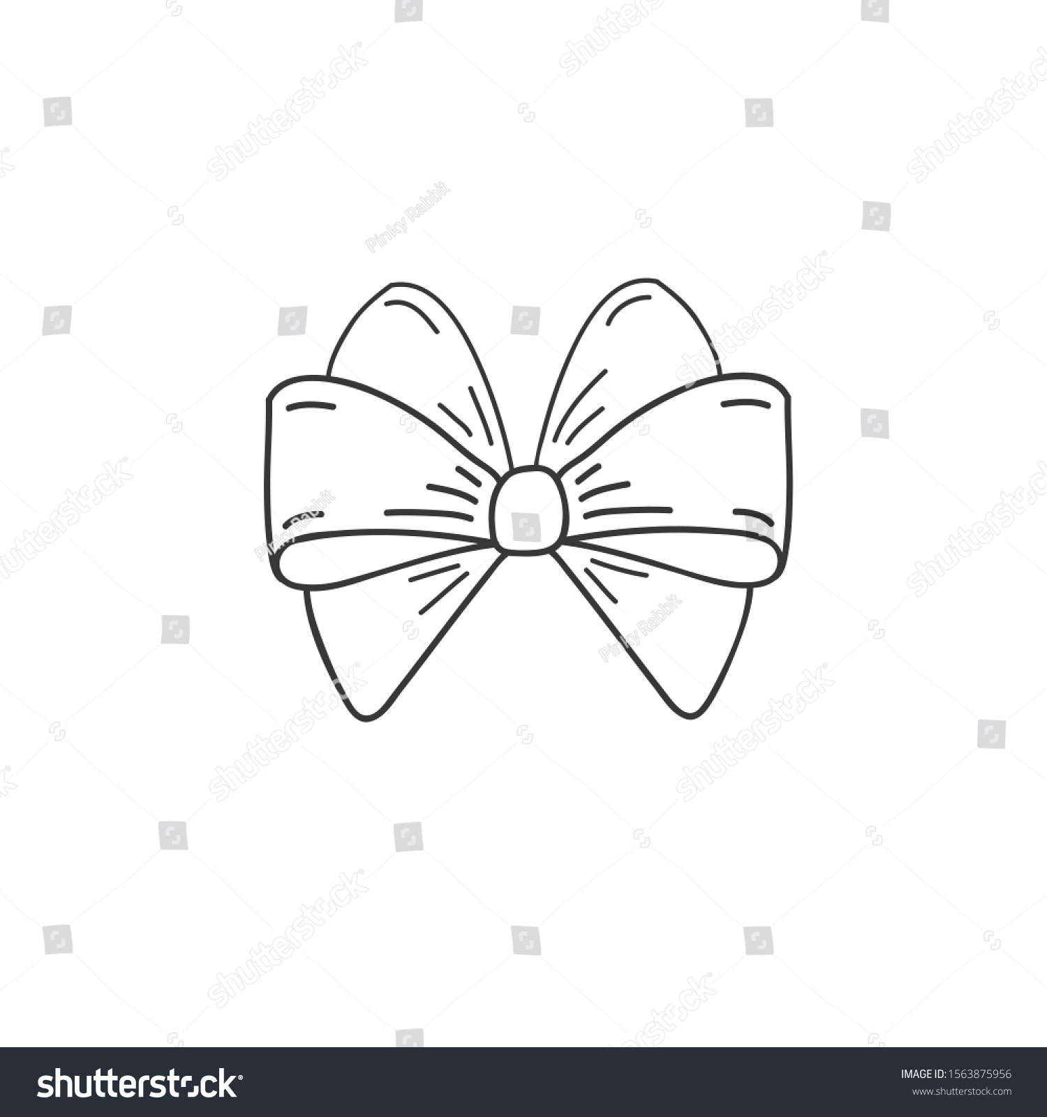 Bow Icon Vector Linear Clipart Bow Stock Vector (Royalty Free) 1563875956