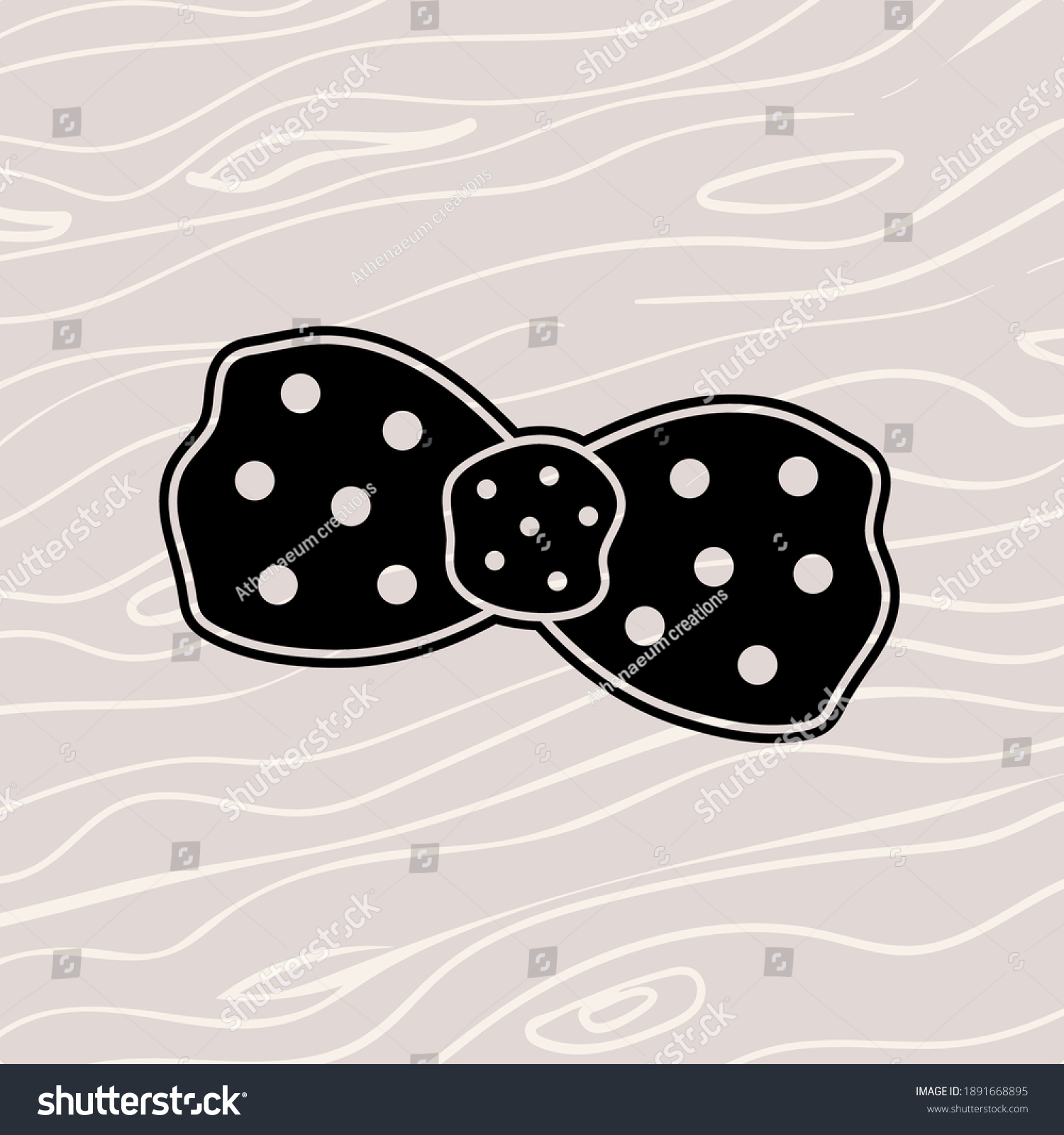 SVG of Bow with dots icon. Girl bow symbol. Birth Stats icon for Birth Announcement design. Baby Stats element. Vector illustration for decorating albums, metrics, posters and invitation cards for baby. svg