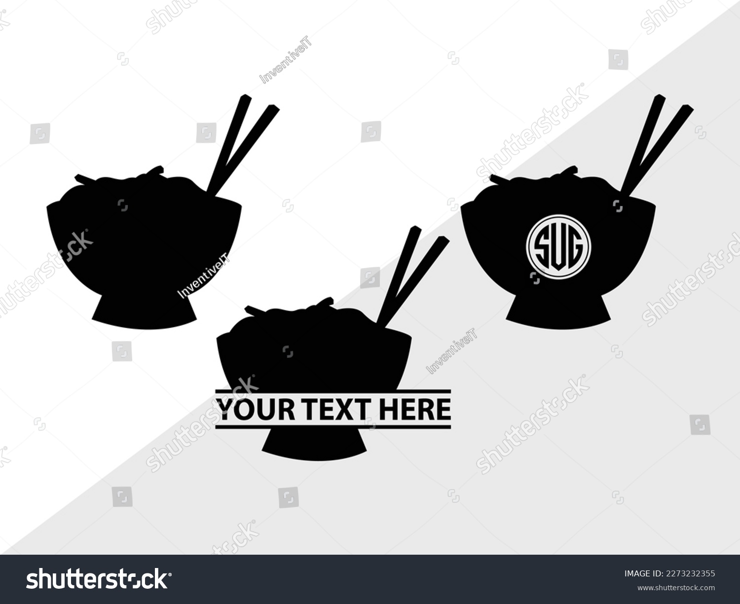 SVG of Bowl Healthy SVG Monogram Vector Illustration Silhouette svg