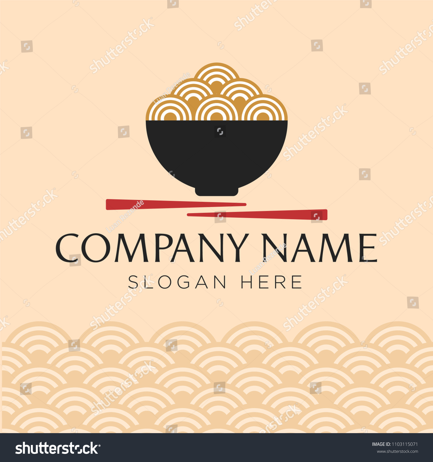 Bowl Noodles Logo Templates Suitable Any Stock Vector Royalty Free