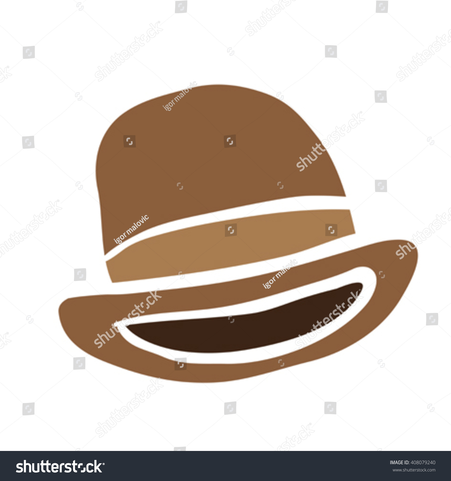 Bowler Hat Cartoon Illustration Stock Vector (Royalty Free) 408079240 ...