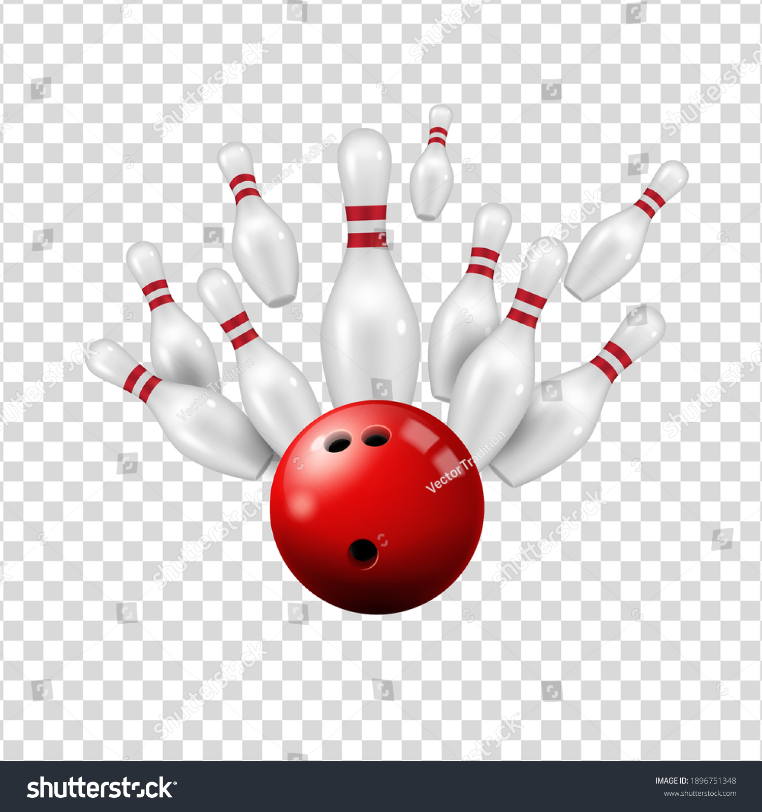 Bowling Ball Skittles Isolated On Transparent Stock Vector (Royalty ...