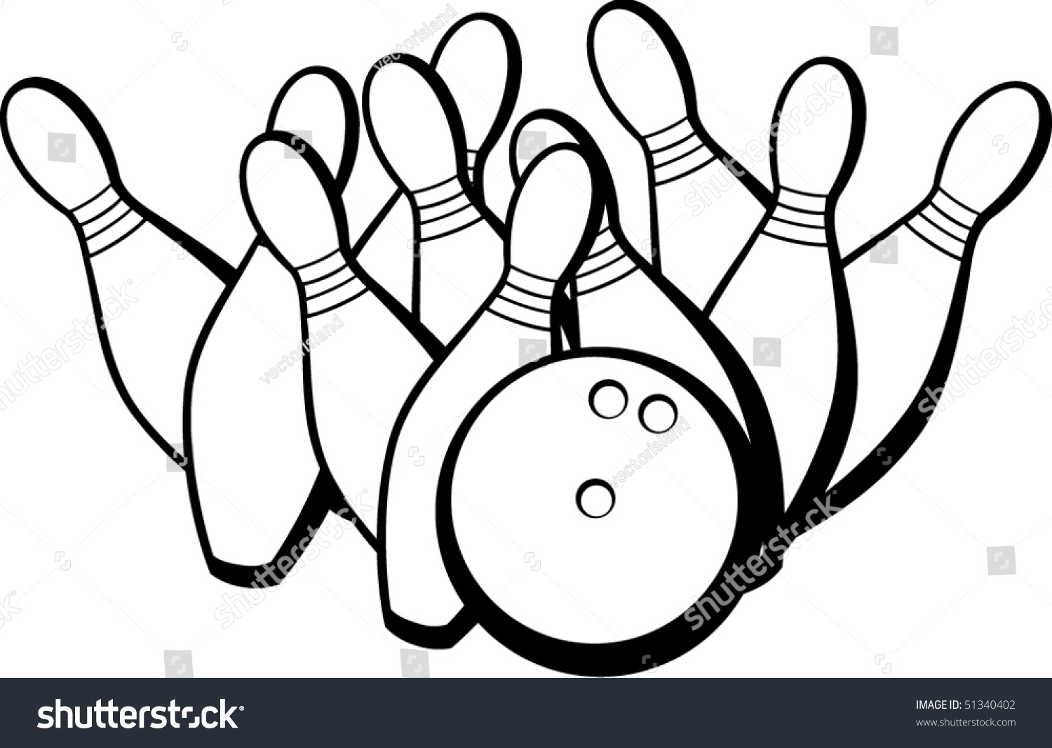 Bowling Ball Making Strike Stock Vector 51340402 - Shutterstock