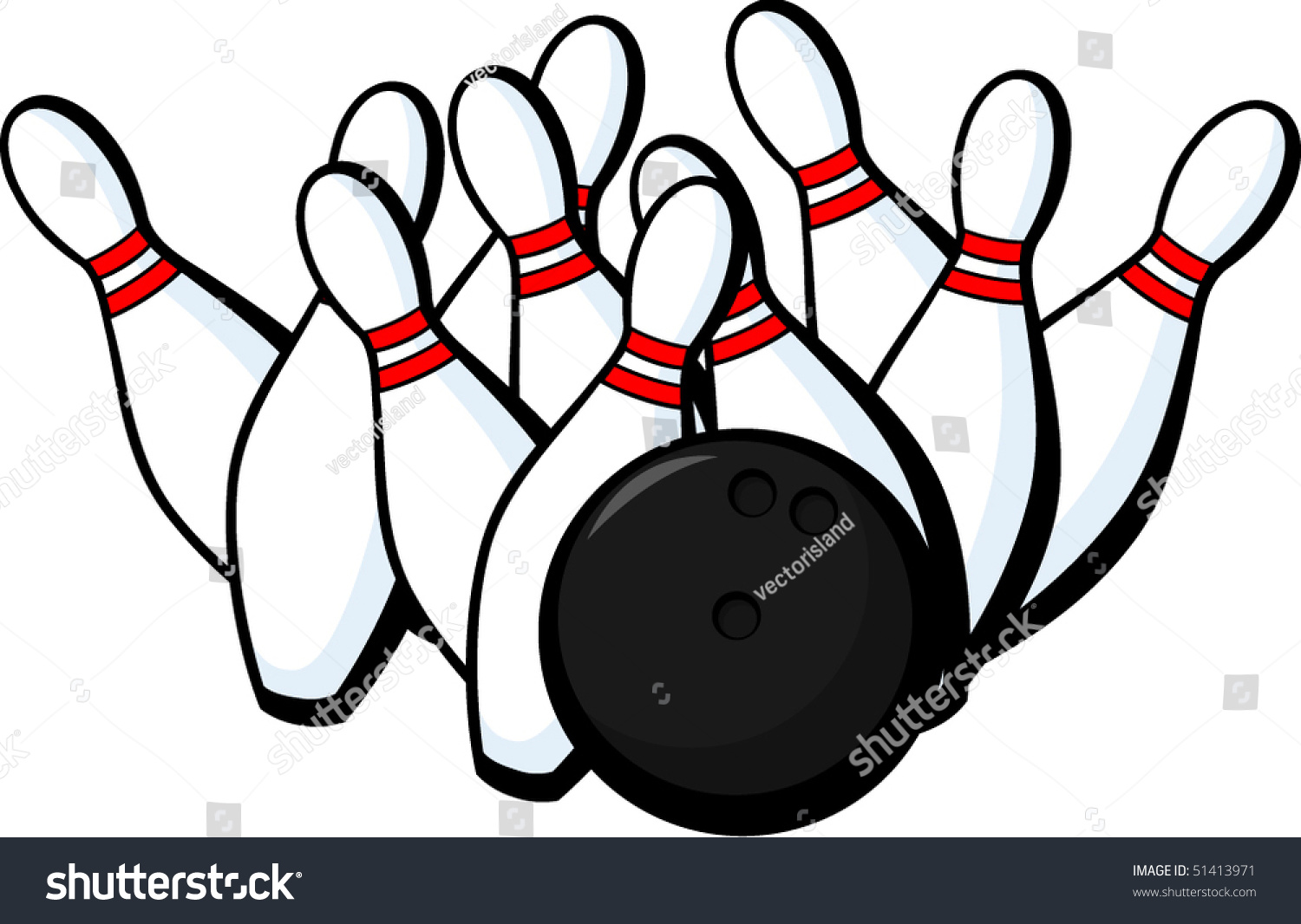 Bowling Ball Making Strike Stock Vector (Royalty Free) 51413971 ...