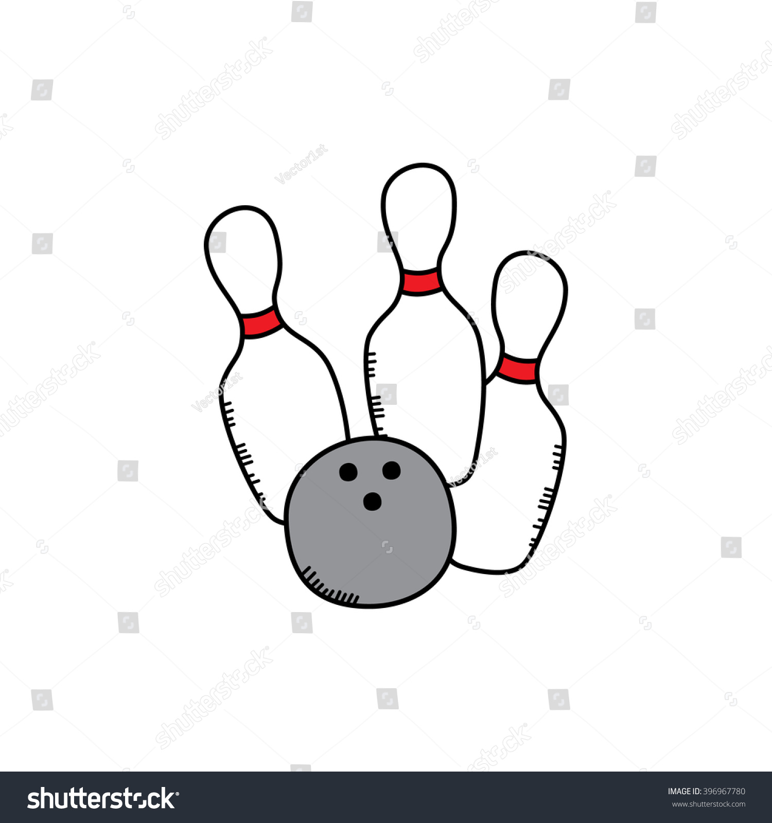 Bowling Cartoon Icon Theme Vector Art Stock Vector (Royalty Free ...