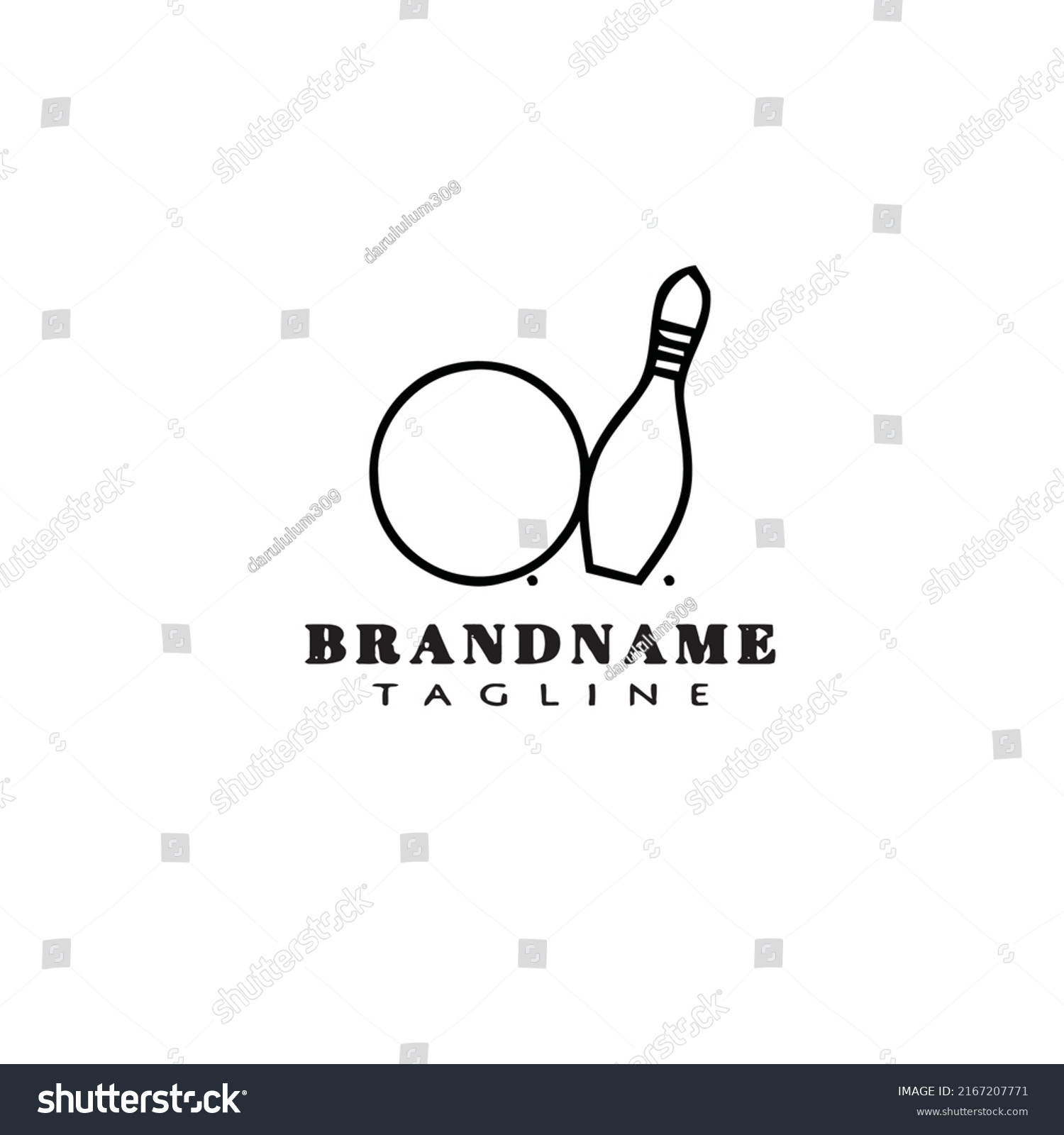 Bowling Cartoon Logo Icon Design Template Stock Vector (Royalty Free ...