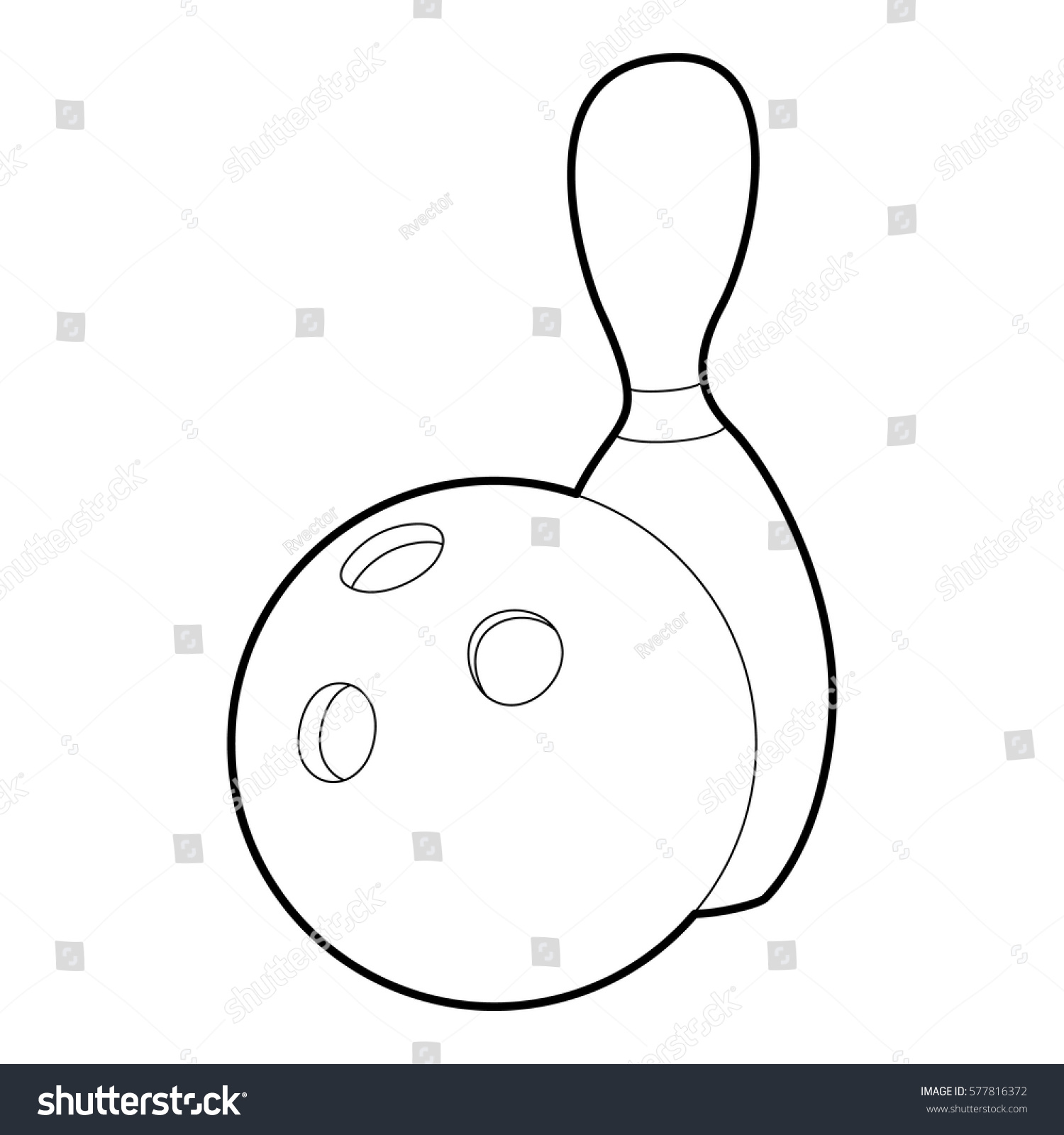 Bowling Icon Outline Illustration Bowling Vector Stock Vector (Royalty ...