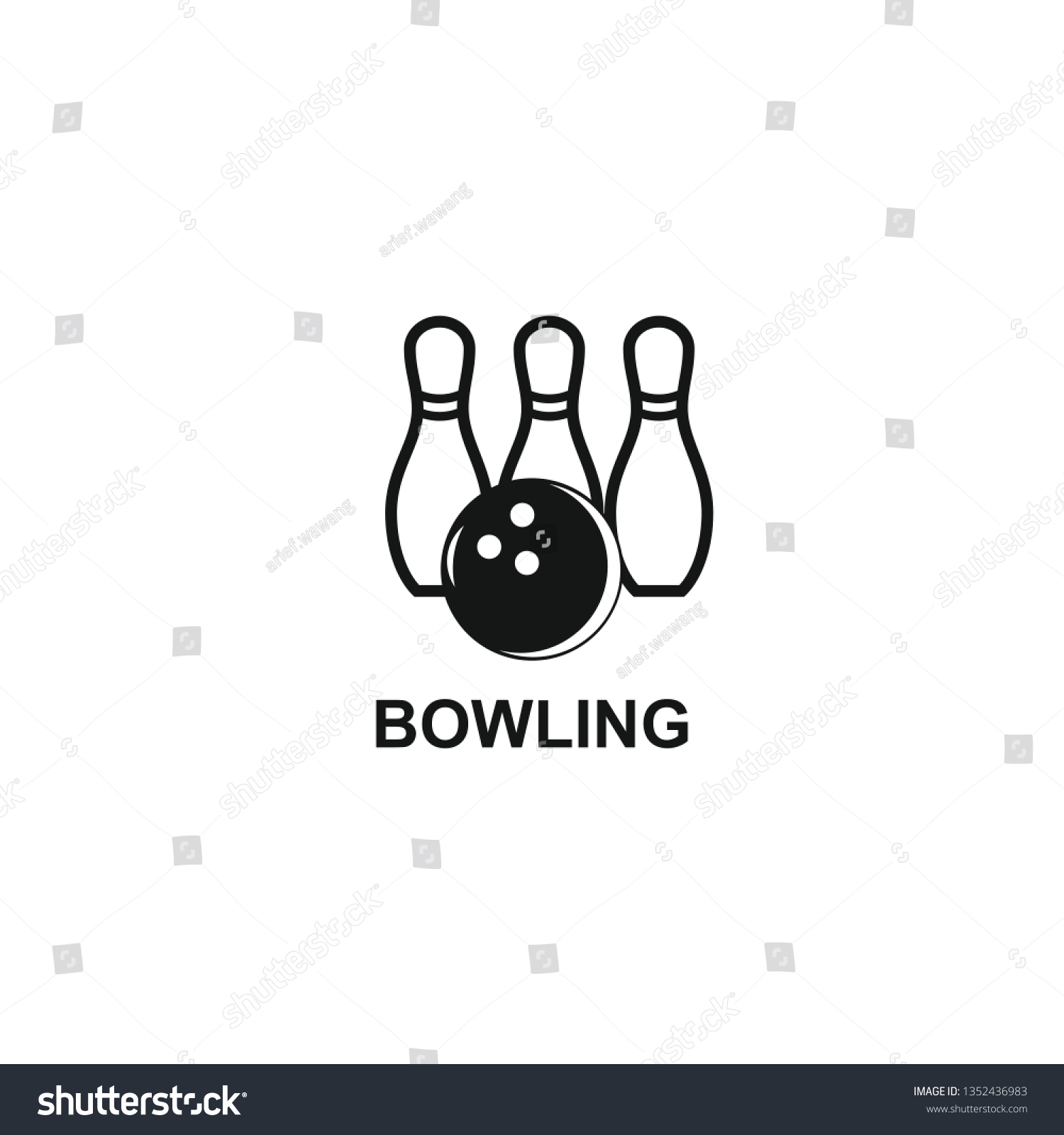 Bowling Icon Symbol Stock Vector (Royalty Free) 1352436983