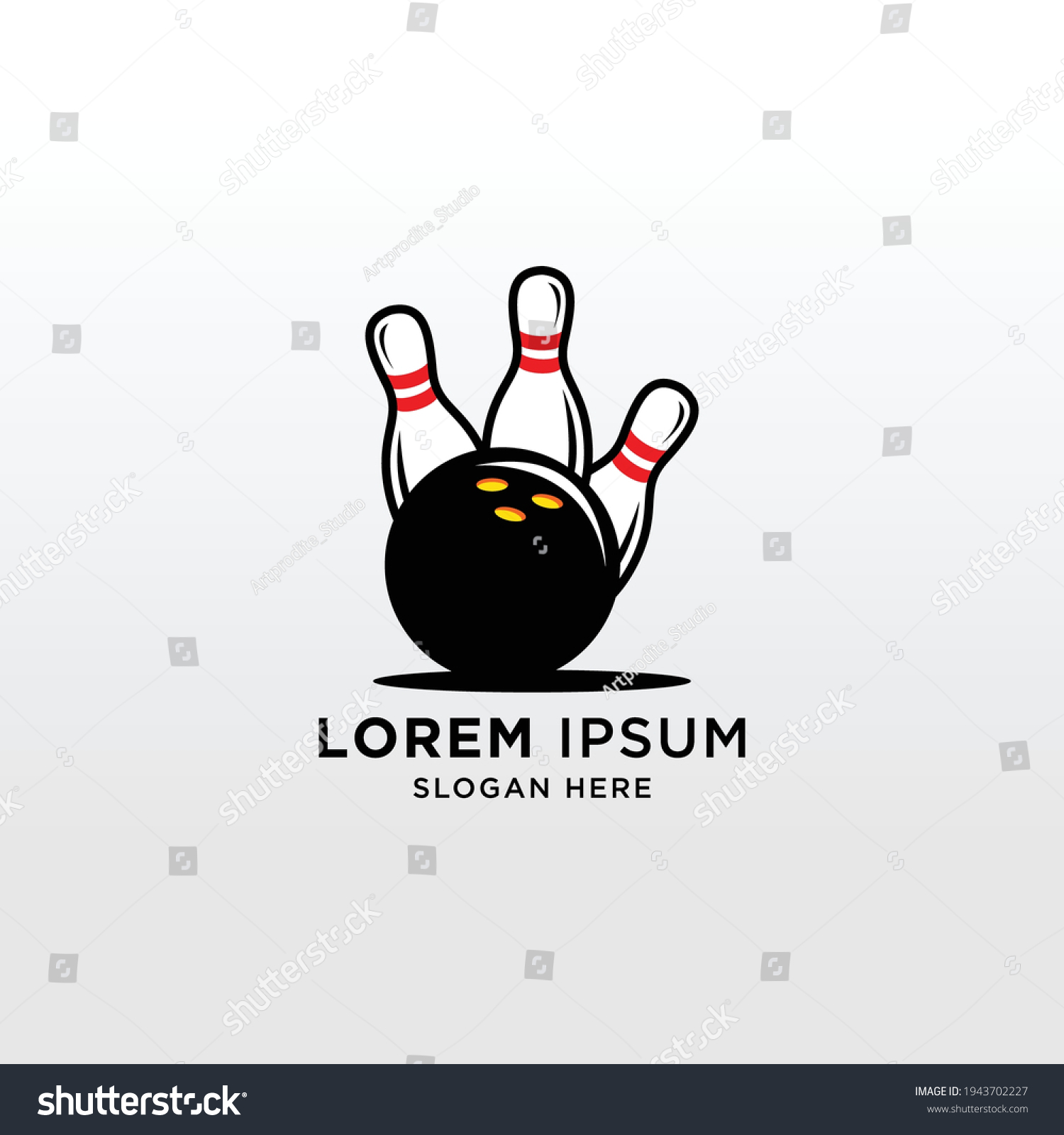 Bowling Logo Unique Exclusive Elegant Professional Stock Vector ...