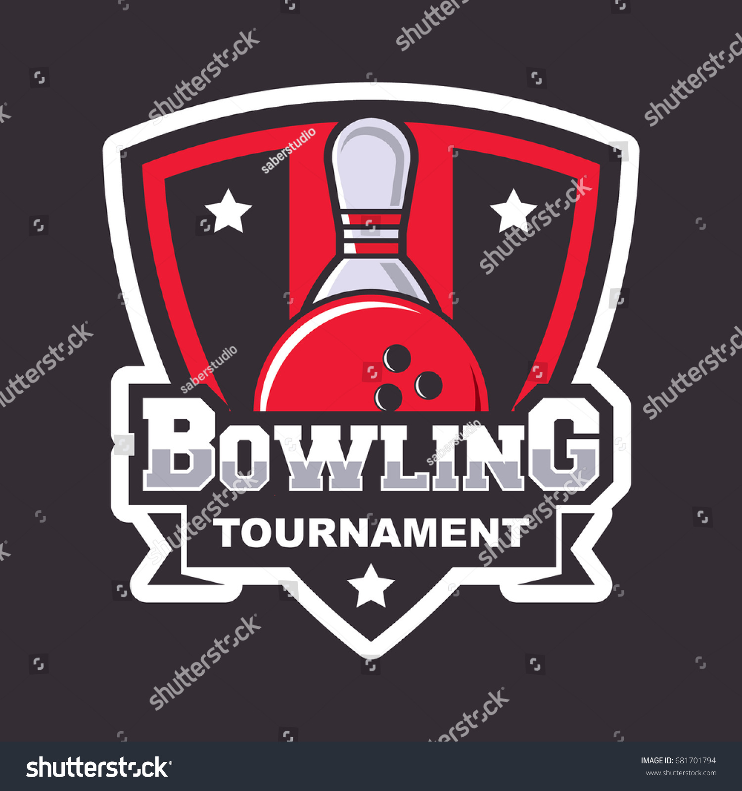 Bowling Logo Design Template Stock Vector (Royalty Free) 681701794 ...