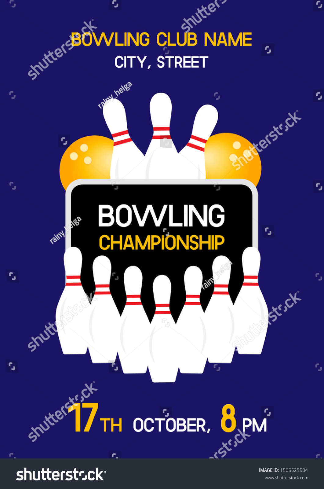 Bowling Tournament Invitation Flyer Template Raw