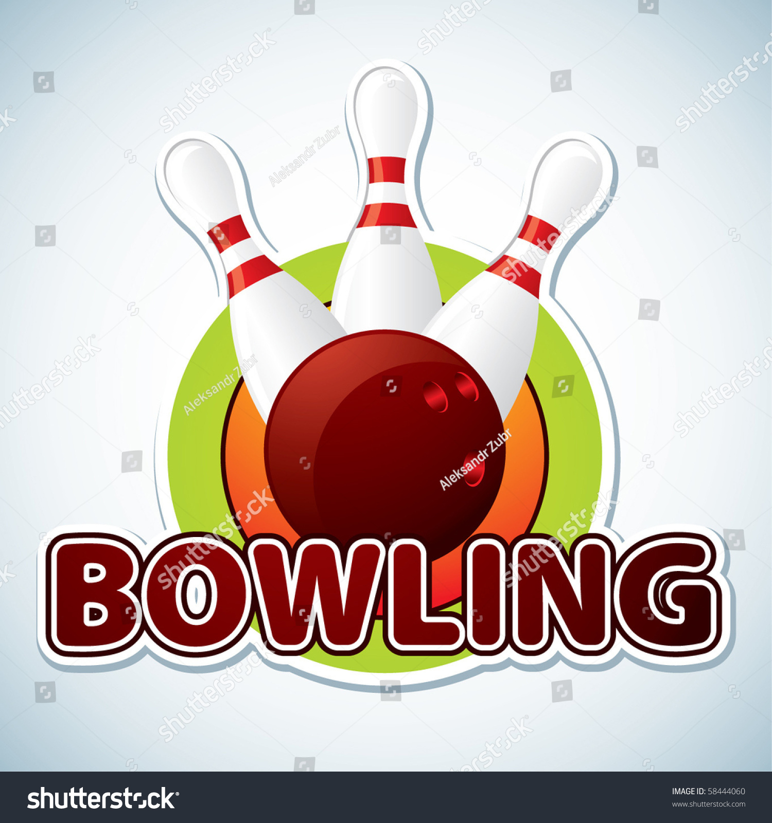 Bowling. Vector Illustration - 58444060 : Shutterstock