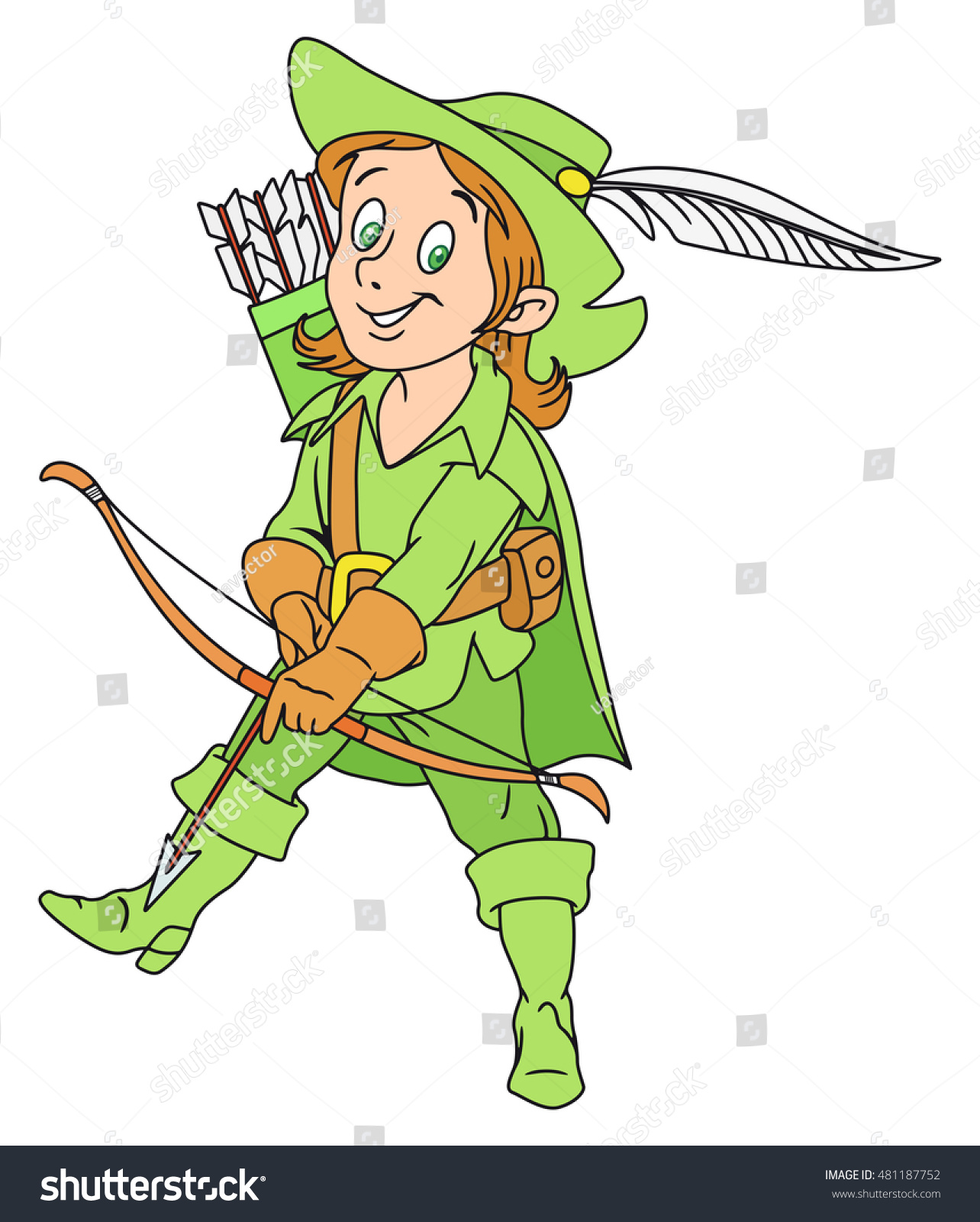 Bowman With A Bow Stock Vector 481187752 : Shutterstock