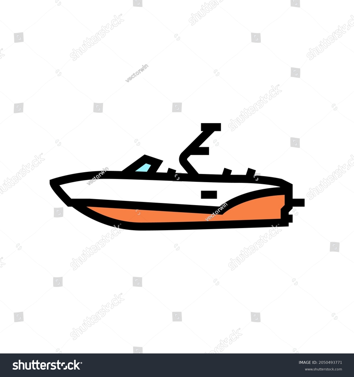 SVG of bowrider boat color icon vector. bowrider boat sign. isolated symbol illustration svg