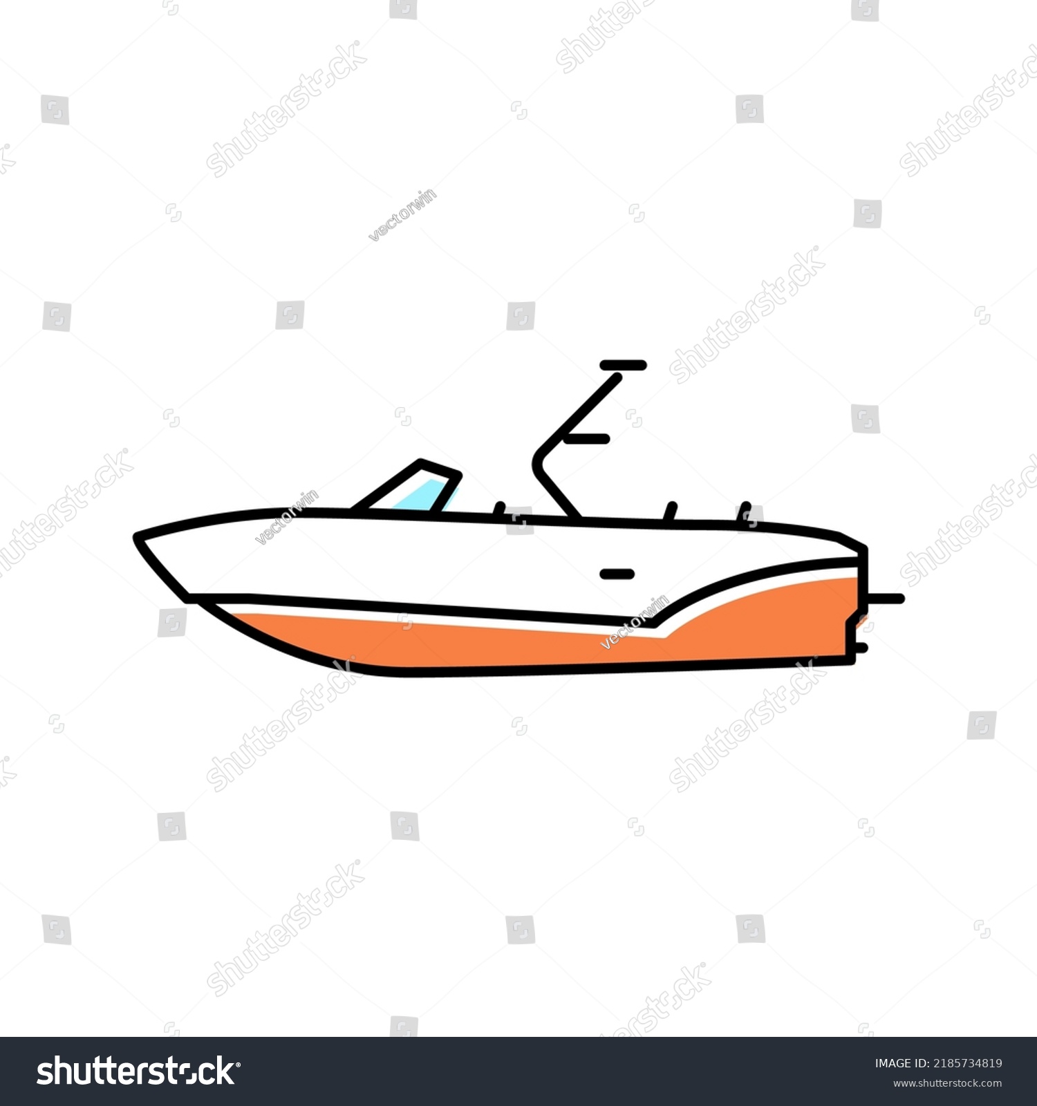SVG of bowrider boat color icon vector. bowrider boat sign. isolated symbol illustration svg