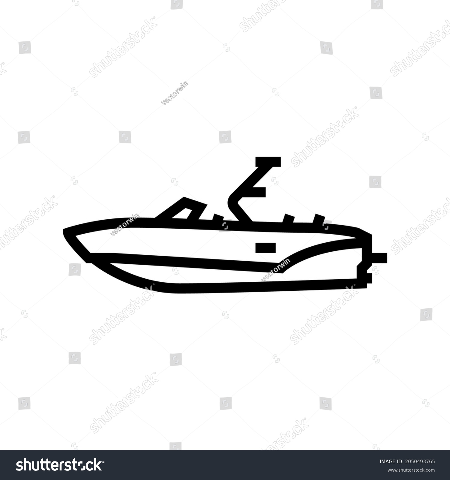 SVG of bowrider boat line icon vector. bowrider boat sign. isolated contour symbol black illustration svg