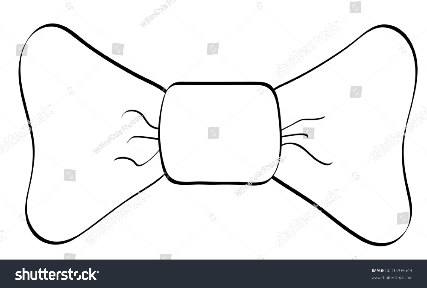 Bowtie Outline Isolated On White Background Stock Vector 10704643 ...