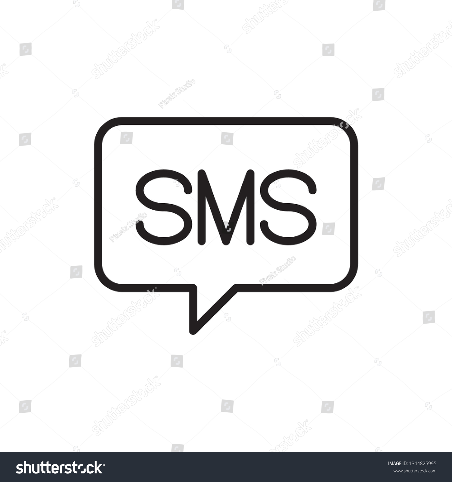 Box Chat Massage Icon Outline Stock Vector Royalty Free