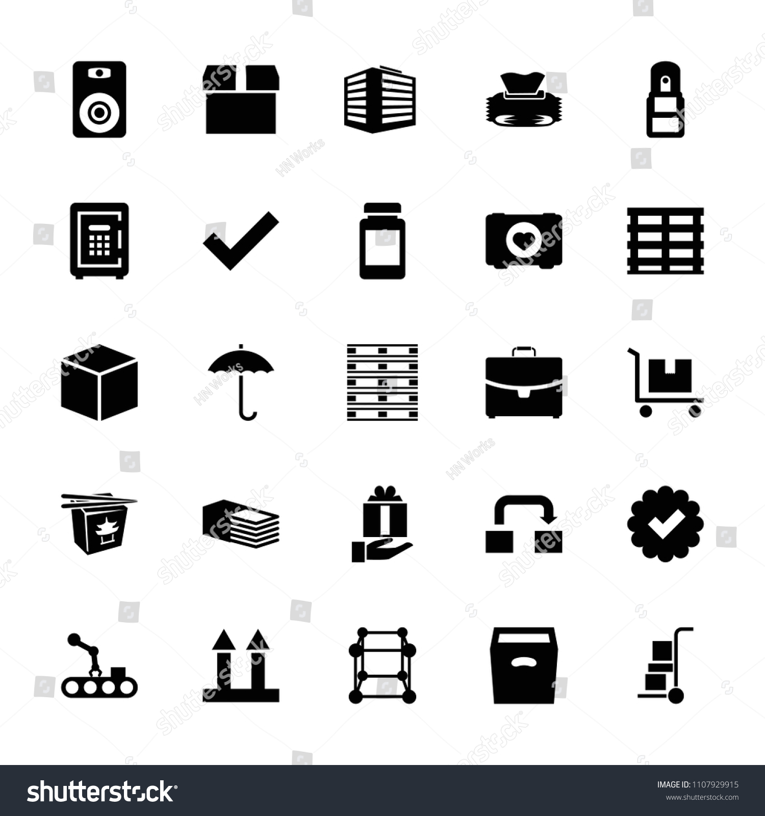 Box Icon Collection 25 Box Filled Stock Vector Royalty Free Shutterstock